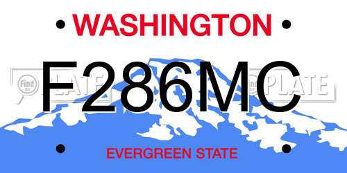 F286MC Washington License Plate