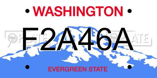 F2A46A Washington License Plate