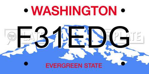 F31EDG Washington License Plate