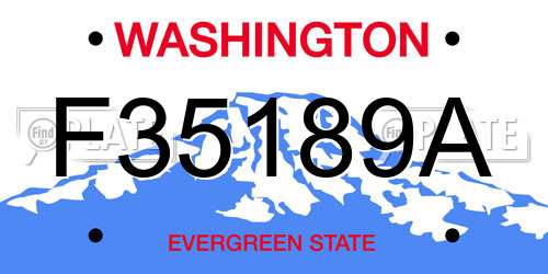 F35189A Washington License Plate