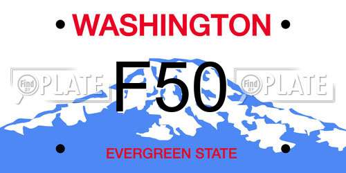 F50 Washington License Plate
