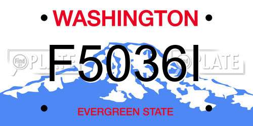 F5036I Washington License Plate