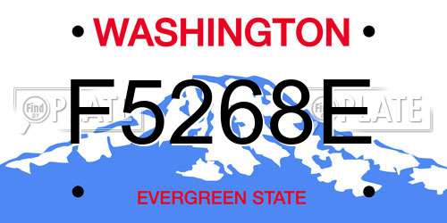 F5268E Washington License Plate