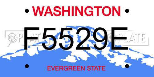 F5529E Washington License Plate