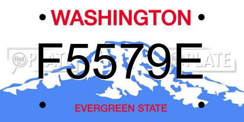 F5579E Washington License Plate