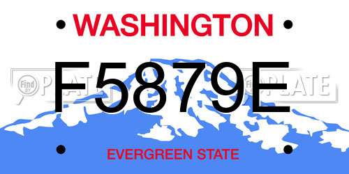 F5879E Washington License Plate
