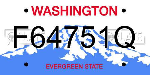 F64751Q Washington License Plate