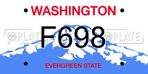 F698 Washington License Plate