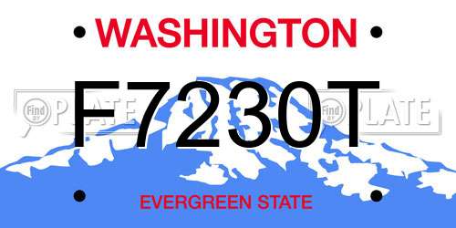 F7230T Washington License Plate