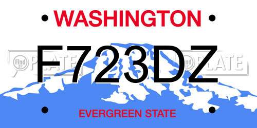 F723DZ Washington License Plate