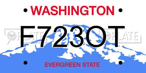 F723OT Washington License Plate