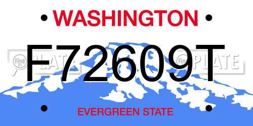 F72609T Washington License Plate