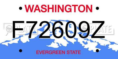 F72609Z Washington License Plate
