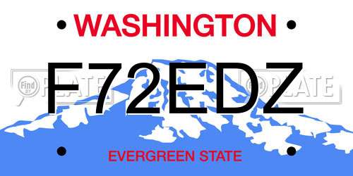 F72EDZ Washington License Plate