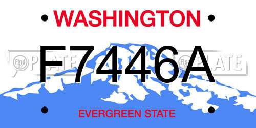 F7446A Washington License Plate