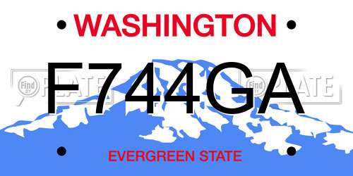 F744GA Washington License Plate