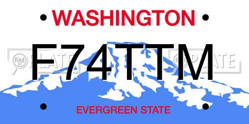F74TTM Washington License Plate