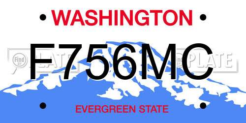 F756MC Washington License Plate