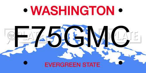 F75GMC Washington License Plate
