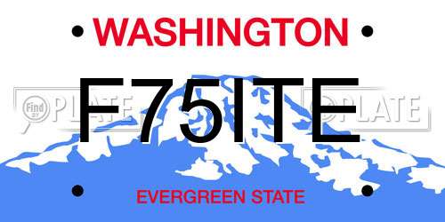 F75ITE Washington License Plate