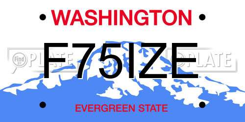 F75IZE Washington License Plate