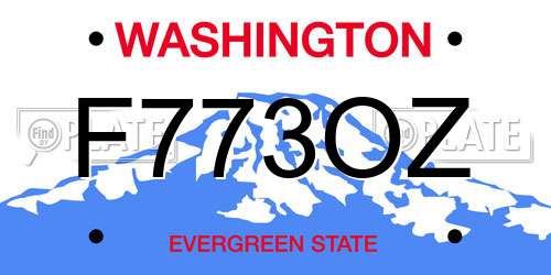 F773OZ Washington License Plate