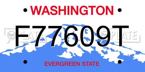 F77609T Washington License Plate