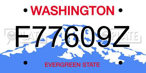 F77609Z Washington License Plate