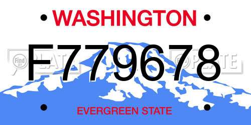 F779678 Washington License Plate