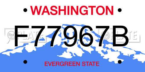 F77967B Washington License Plate