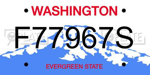 F77967S Washington License Plate