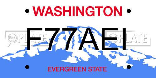 F77AEI Washington License Plate