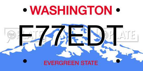 F77EDT Washington License Plate