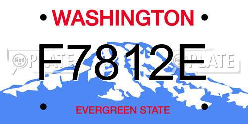 F7812E Washington License Plate