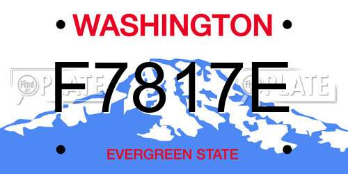 F7817E Washington License Plate