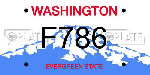 F786 Washington License Plate