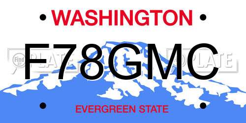 F78GMC Washington License Plate