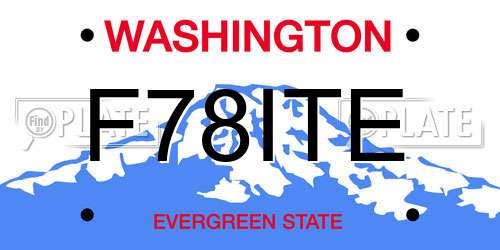 F78ITE Washington License Plate