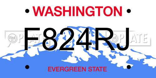 F824RJ Washington License Plate