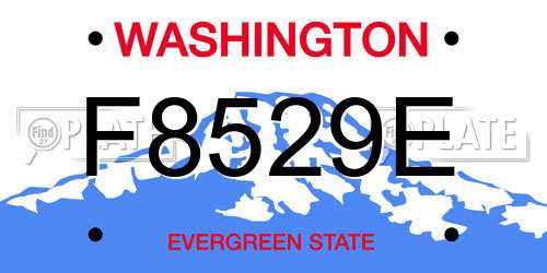 F8529E Washington License Plate
