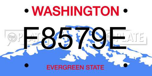 F8579E Washington License Plate