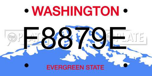 F8879E Washington License Plate