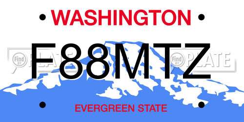 F88MTZ Washington License Plate
