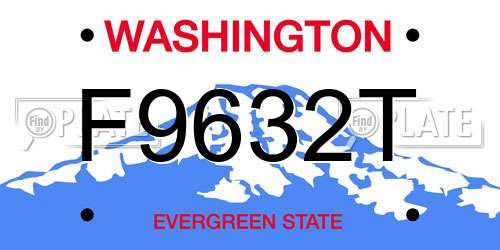 F9632T Washington License Plate