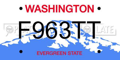 F963TT Washington License Plate