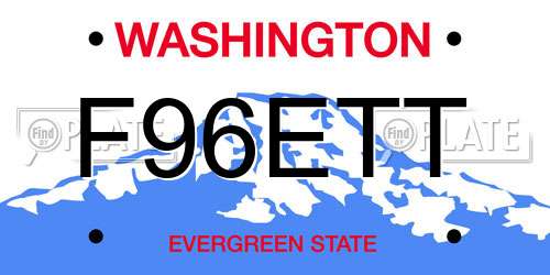 F96ETT Washington License Plate