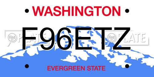 F96ETZ Washington License Plate