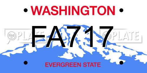 FA717 Washington License Plate