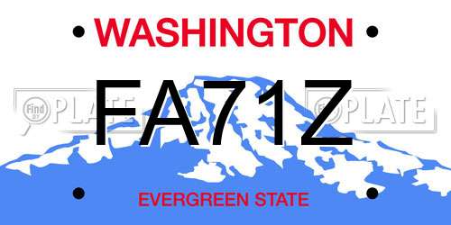 FA71Z Washington License Plate
