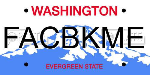 FACBKME Washington License Plate
